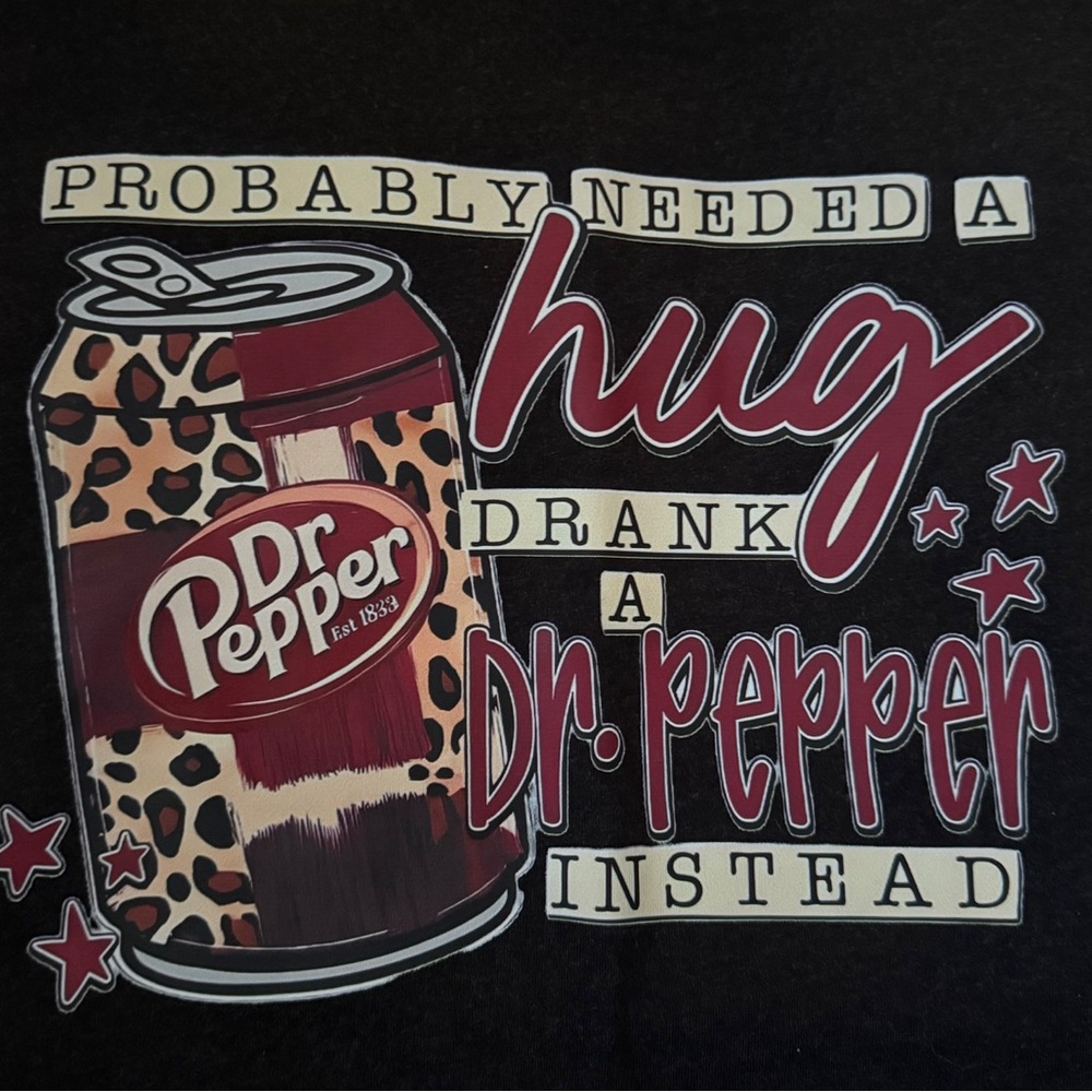 Bella Canvas Black Tee with Dr Pepper Graphic